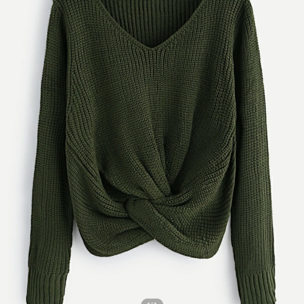 V-Neck Twist front sweater